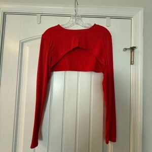 JoyLab Vibrant Red Long Sleeve Crop Top